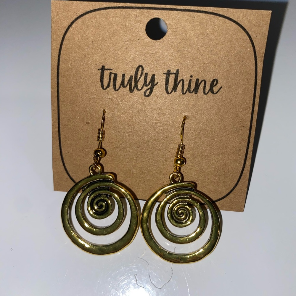 Gold Hypnotic Spiral Earrings